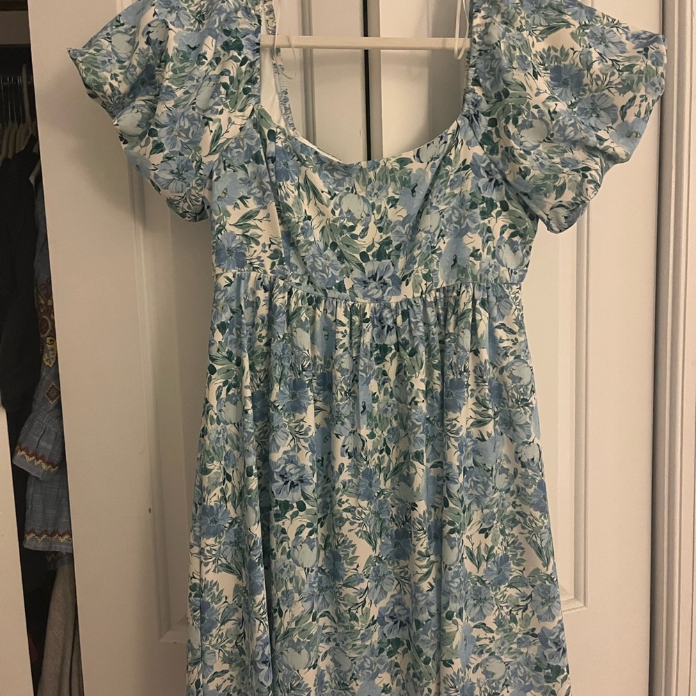 Altar'd State Blue and Green Floral Dress